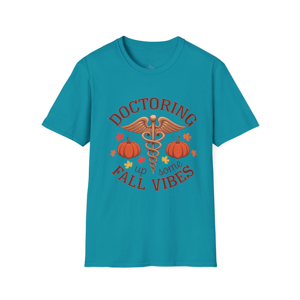 Doctoring Up Some Fall Vibes T-Shirt – Celebrate the Season in Style! (Unisex Softstyle T-Shirt)