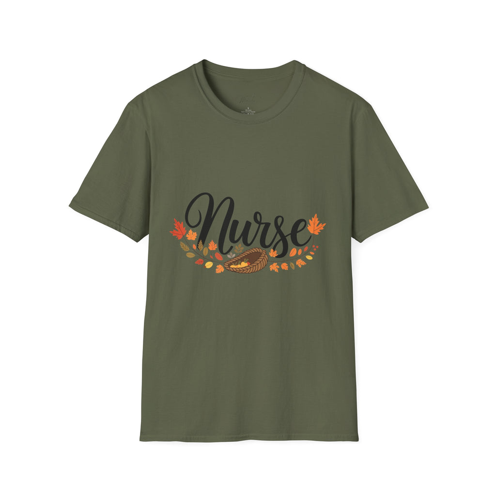 Nurse Fall Harvest T-Shirt – Celebrate Autumn in Style! (Unisex Softstyle T-Shirt)