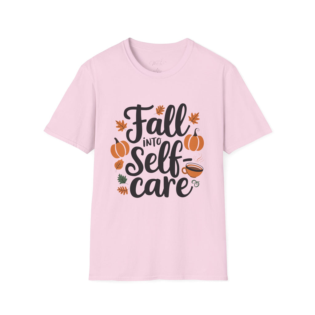 Fall Into Self-Care T-Shirt – Nurture Your Well-Being This Season (Unisex Softstyle T-Shirt)